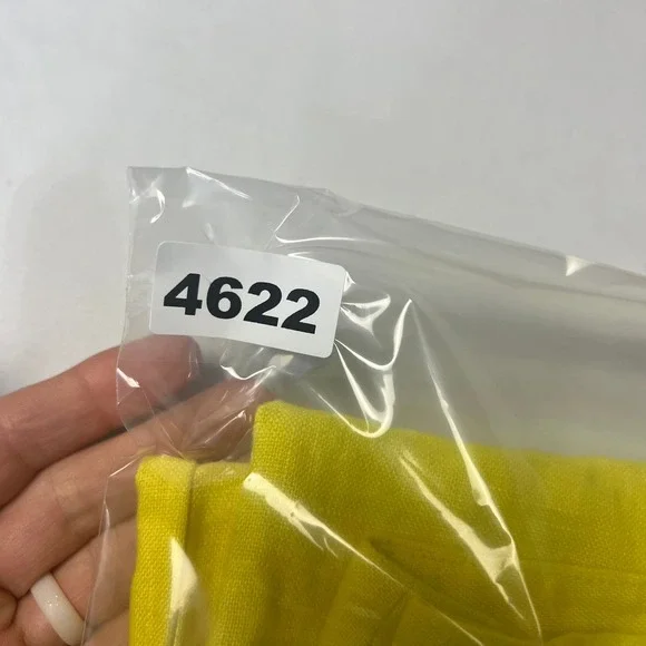 LOFT Marisa Yellow Linen Blend Wide Leg Pants Size 4 Casual Summer Coastal Beach - Picture 11 of 12